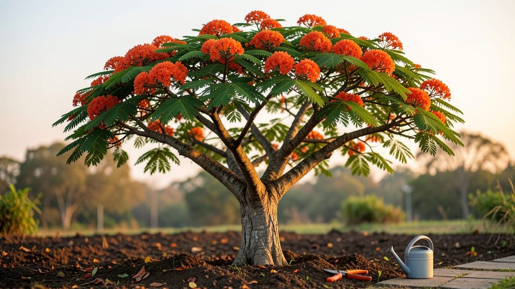 Gulmohar Tree Flower Care: Year-Round Blooms with Minimal Pruning